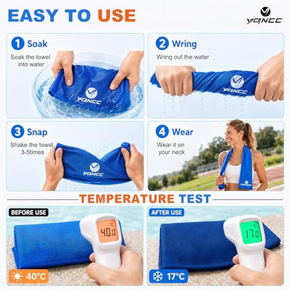 YQXCC 4 Pack Cooling Towels, 40"x12", Ice Cool Towels for Neck & Face | Soft Breathable Microfiber, Instant Cooling Neck Wraps for Yoga, Golf, Gym, Running, Hiking, Camping & Hot Weather Activities - color: 2 Purple, 2 Dark Gray