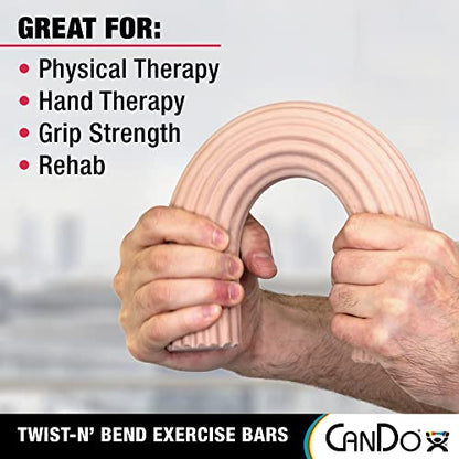 CANDO 10-1510 Tan Twist-n-Bend Hand Exerciser, XX-Light Resistance - style: 1) XX-Soft