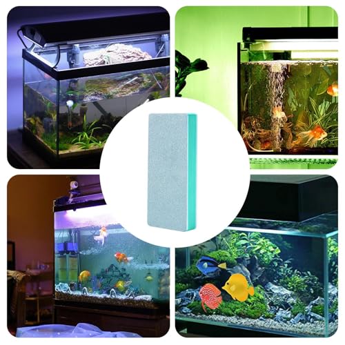 6 Pieces Aquarium Supplies Glass Cleaner Brush 9x4x1.2cm Scrubber Pad Aquarium Glass Cleaning Tool for Fish Turtle Tank