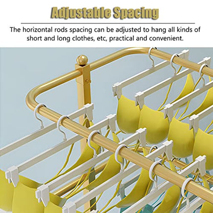 Shelf 4 Layer Metal Bras/Panties Organiser Holder, Large Capacity Tank Tops/Camisoles Display Rack For Bedroom Closet/Boutiques, With Anti-Slip Foot Pad，Black 100x45x150cm