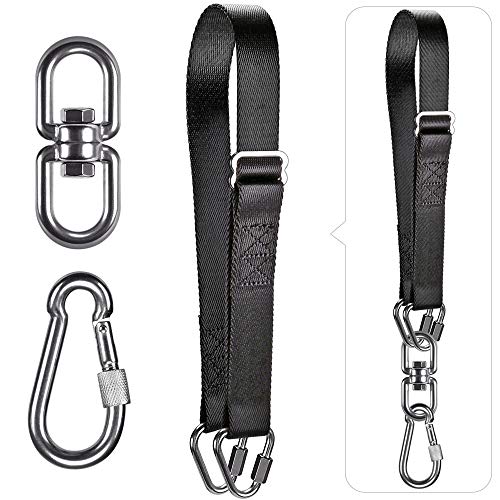 Dolibest Heavy Bag Straps, Punching Bag Hangers Strap for Boxing Training - color: Black with swivel
