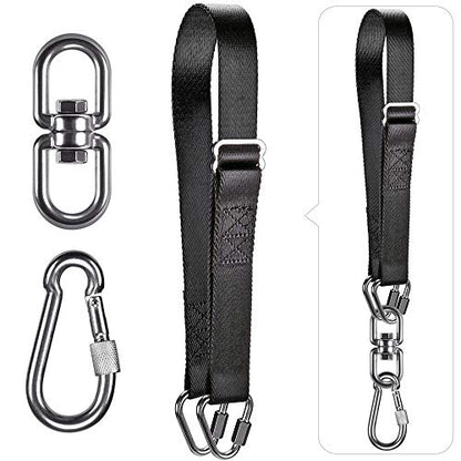 Dolibest Heavy Bag Straps, Punching Bag Hangers Strap for Boxing Training - color: Black with swivel