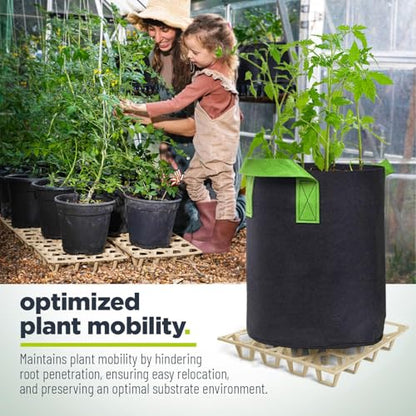 Pot Holder Plant Stand, Plant Riser, Modular Pot Spacer for Indoor and Outdoor Planters & Containers – UV-Resistant Drainage Tray for Airflow, Root Health & Cleaner Surfaces - 19.7x7.5x2.4 inches (Standard White, 10 Pack)