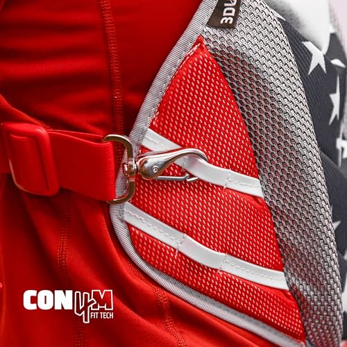 All-Star Adult PHX Paige Halstead Fastpitch Softball Chest Protector - color: White/Scarlet, size: Small