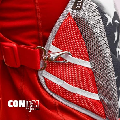 All-Star Adult PHX Paige Halstead Fastpitch Softball Chest Protector - color: White/Scarlet, size: Small