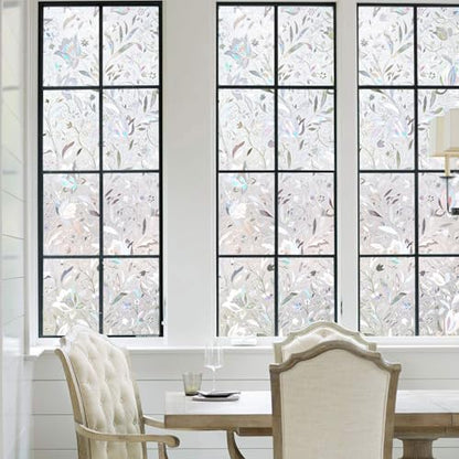 Window Film, Window Privacy Film, Window Vinyl Glass Covering, Stained Glass Decorative Film, Window Film Privacy Frosted Static Clings, Non-Adhesive, No-Glue (17.5 x 78.7 inch)