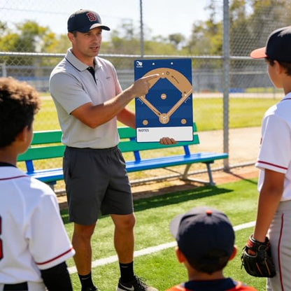 WISYOK Baseball Clipboard, Dry Erase, Blue | Blue, with Marker, Double Sided Lineup Board for Coaches, Strategy, Practice, Game Day - style: Baseball Blue