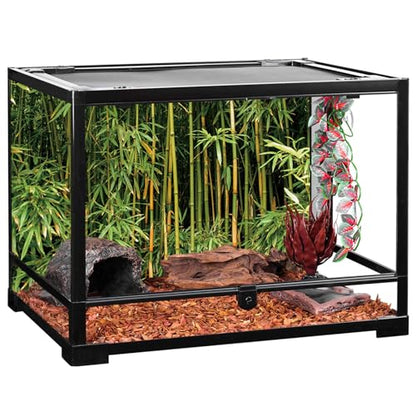 YongFoto Reptile Tank Terrarium Background 48x24 inch Bamboo Forest Green Bamboo Nature Scenery Reptile Habitat Background Bearded Dragon Fish Tank Aquarium Polyester Backdrop