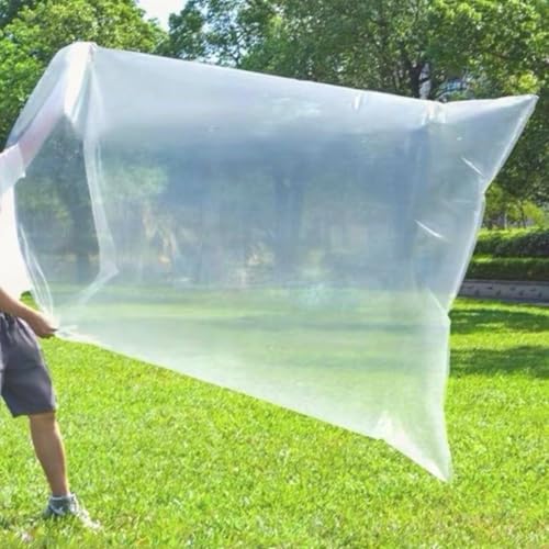 6 Pack XL Clear Plastic Storage Bags, 90x120cm Heavy-Duty Drawstring Bags for Luggage Suitcase Furniture Comforter Bike Blanket, Quilts, Toys & Office Chairs, Reusable
