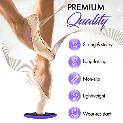 Ballet Pirouette Disc for Dancers and Turn Technique Training | Portable Training Disc to Improve Pirouettes, Releve, Balance and Control for Dance, Gymnastics and Ice Skating - color: Purple