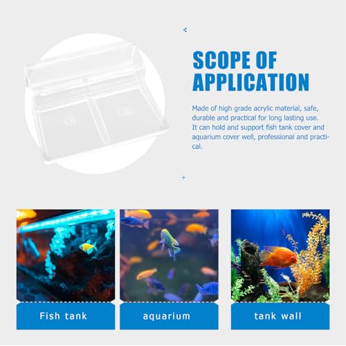 POPETPOP 4pcs Sturdy Acrylic Aquarium Cover Holders Practical Lid Racks for Tanks Supports for Fish and Turtle Tanks Easy to Install and Clean
