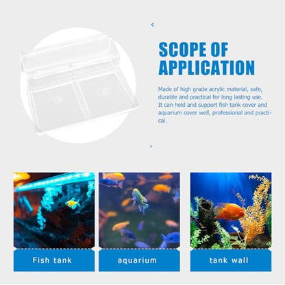 POPETPOP 4pcs Sturdy Acrylic Aquarium Cover Holders Practical Lid Racks for Tanks Supports for Fish and Turtle Tanks Easy to Install and Clean