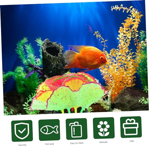 DOITOOL Silicone Aquarium Decoration Artificial Plants Faux Coral Decor Aquarium Coral Ornament False Coral
