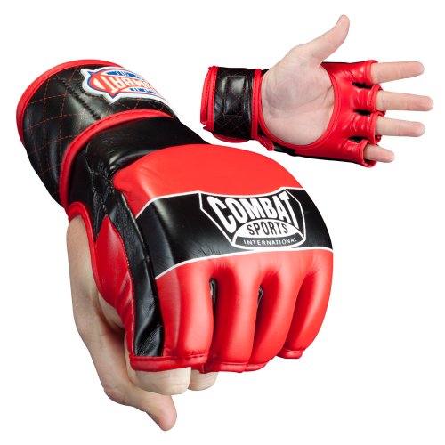 Combat Sports Traditional MMA Fight Gloves - color: Black / Red, size: Standard