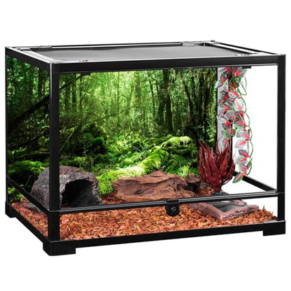 AWERT Vinyl 36x24 inches Tropical Terrarium Background Rainforest Aquarium Background Green Tree Reptile Habitat Background
