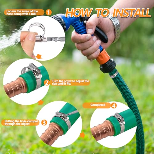 85PCS Hose Clamp Assortment Kit, Stainless Steel Worm Drive Clamps, Adjustable 1/4'' to 2'' (6-51mm) Worm Gear Hose Clamps for Plumbing, Automotive And Mechanical Applications - size: 85PCS KIT-HOSE CLAMP(1/4''-2'')