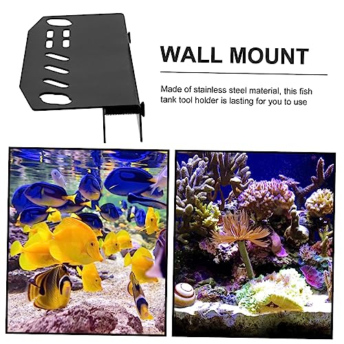 Mikikit Aquarium Tool Holder Wall-Mounted Organizer for Fish Tank Maintenance Tools and Stable Storage Rack for Aquatic Pruning Scissors and Tweezers Easy Installation Screws