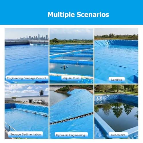 Durable 0.3MM Thick Blue PVC Pond Liner for Fish & Plants - Preformed Underlayment Mat for Outdoor Koi Ponds, Streams, Garden Fountains & Waterfalls (1x20m/3.3x65.6') - size: 1x20m/3.3x65.6'