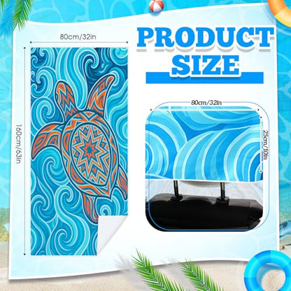 Hahafelt 2 Pack Car Seat Towel Cover with Storage Bag, Colorful Sea Turtle - style: Colorful Sea Turtle