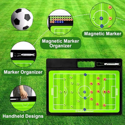 Soccer Coaching Board, Double-Sided Magnetic Tactics Clipboard
