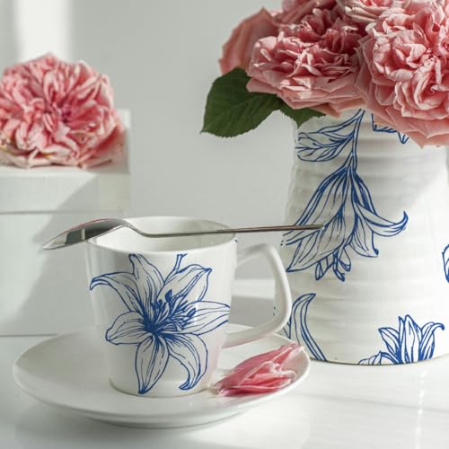 SUPERDANT 5PCS Lilies Underglaze Paper Transfer Flowers Transfer Paper for Clay Ceramic Porcelain Under Glaze Transfers for Pottery Enamel Decals Blue Underglaze Decal Papers Handcrafted Gifts - style: Lilies