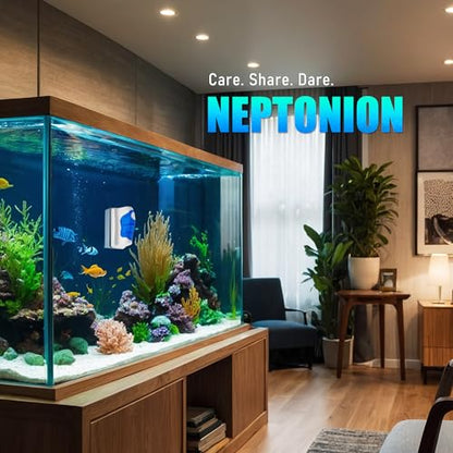 Magnetic Aquarium Fish Tank Glass Algae Scrapers Glass Cleaner Scrubber Clean [Blades Attachment, Floating, Scratch-Free, Non-Slip, Magnetizing] L - color: Dark Blue