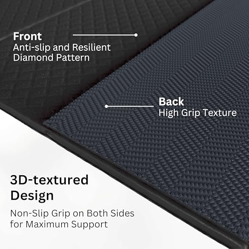 Foldable Yoga Mat, 72" x 24", 6/8/10/12mm - color: Black, size: 24" x 72" x 2/5"