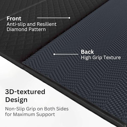 Foldable Yoga Mat, 72" x 24", 6/8/10/12mm - color: Black, size: 24" x 72" x 1/3"