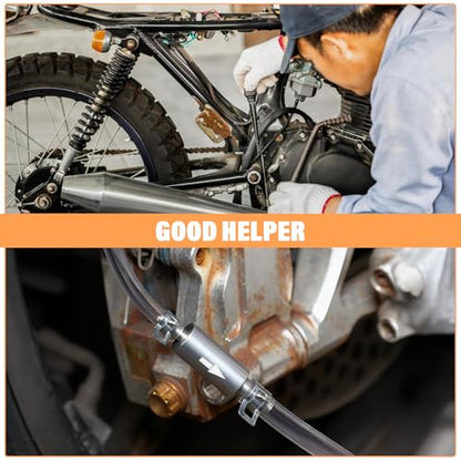 2 Sets Brake Bleeder Hose One Way Check Valve Tube Bleeding Tool Kit Universal Brake Fluid Bleeder with Nozzle Cap & Clamp for Hydraulic System Bleeding Car Clutch Fluid Replacement Hose Motorbike