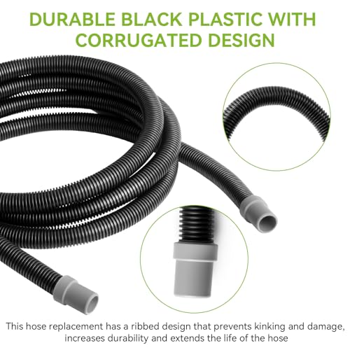 A20015 Aquarium Ribbed Hosing Compatible with Fluval 407/406/405/404/307/306/305/304 Canister Filter, 9.8Ft Aquarium Tubing, Aquarium Filter Replacement Part, Black