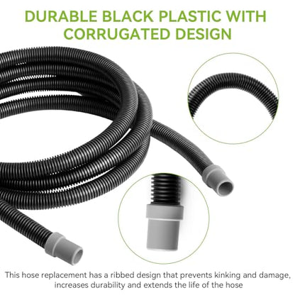 A20015 Aquarium Ribbed Hosing Compatible with Fluval 407/406/405/404/307/306/305/304 Canister Filter, 9.8Ft Aquarium Tubing, Aquarium Filter Replacement Part, Black
