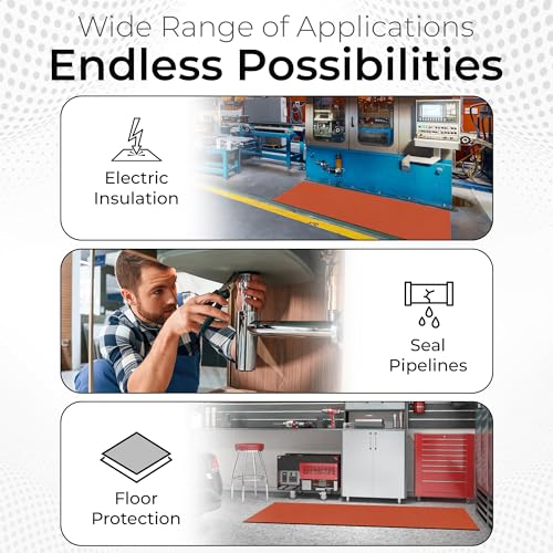 Exactly Rubber - Commercial Grade Silicone Sheet, 60A Durometer Silicone Mat, -80 to 450°F Temperature Resistant Rubber Mat, Rubber Sheet with 350% Elongation, Made in The USA, 1/16 x 9" x 12", Red