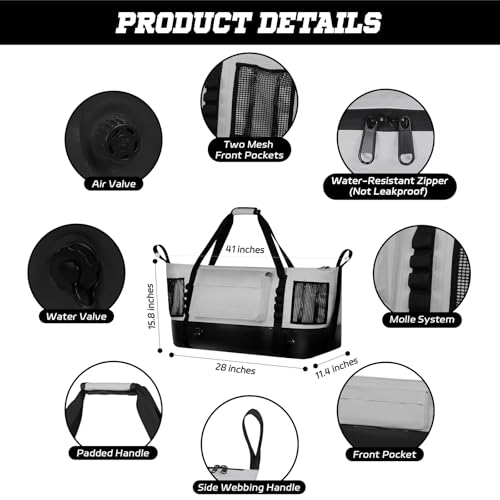 Insulated Fish Cooler Kill Bag with Flat Bottom-25x17.5 40x16 60x20Inches Waterproof Fishing tackle Kill Cooler Bag - color: Light Grey-40x16x10