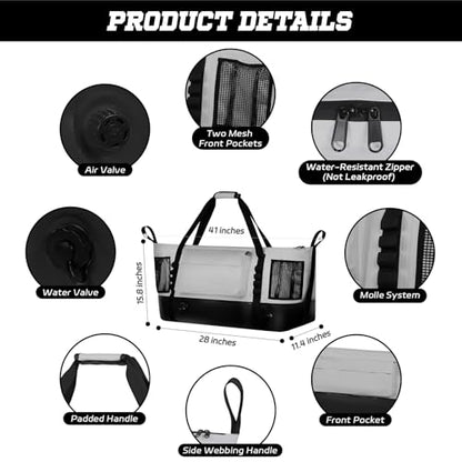 Insulated Fish Cooler Kill Bag with Flat Bottom-25x17.5 40x16 60x20Inches Waterproof Fishing tackle Kill Cooler Bag - color: Light Grey-40x16x10