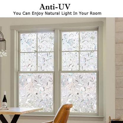 Window Film, Window Privacy Film, Window Vinyl Glass Covering, Stained Glass Decorative Film, Window Film Privacy Frosted Static Clings, Non-Adhesive, No-Glue (17.5 x 78.7 inch)