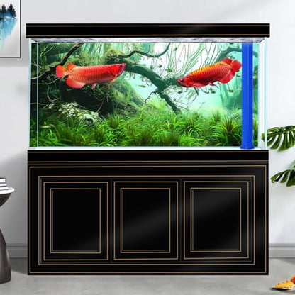 48X24IN Natural Submerged Forest Background Aquarium Background, 3D Image of Underwater Fish Tank Decoration, Greenery with 10 EVA Double-Sided Tape ﻿