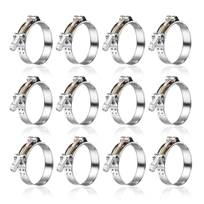 12Pack 2.25" T Bolt Hose Clamps - 304 Stainless Steel Turbo Intake Clamp for Turbo Tubes, Intercooler Pipes, Heavy Duty Radiator Hose Clamps Adjustable Range 64mm-72mm for 2.25" Hose ID - size: 2.50 - 2.83 inches, style: 12pcs t bolt hose clamp