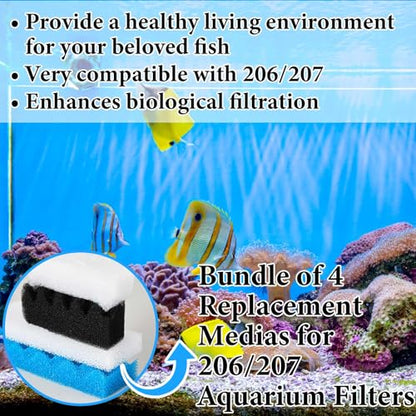 24 Pcs Filter Media Kit Compatible with Fluval 306/307, Including Foam Pad, Water Polishing Pad, Biological Sponges Max for Aquarium Canister Filter Media Replacement - style: 306/307