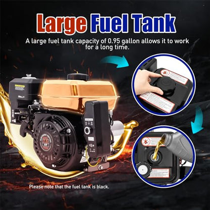 7.5HP Go Kart Engine 212cc 4 Stroke Gas Engine Horizontal Engine OHV Gasoline Air Cooling Go Kart Engine Motor for Lawnmower Scarifier Go Kart Compressor