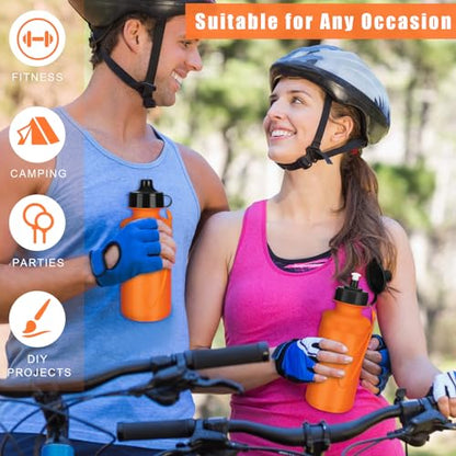 Zubebe 36 Pcs Sports Water Bottles Squeeze Bulk 21 oz | Reusable Plastic Water Bottles with Carry Strap, Back to School Supplies Summer Team Gifts for Students Travel Hiking Cycling - color: Orange