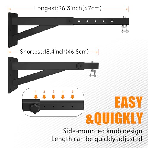 Heavy Bag & Punching Bag Hanger, Wall, Ceiling, Beam Mount Options - color: Wall Mount - Extendable Arm