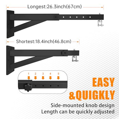 Heavy Bag & Punching Bag Hanger, Wall, Ceiling, Beam Mount Options - color: Wall Mount - Extendable Arm