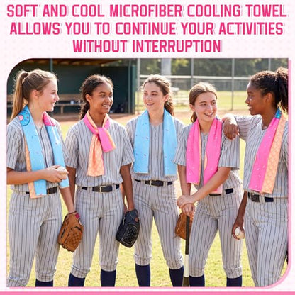 FuWeave 24 Pcs Ice Cream Baseball Cooling Towels Gifts 30 x 9 Inch - color: Baseball 2, size: 30 x 9 inches