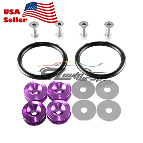 Purple Bumper Quick Release Fasteners for Car Bumpers Trunk Fender Hatch Lids Kit - color: PURPLE