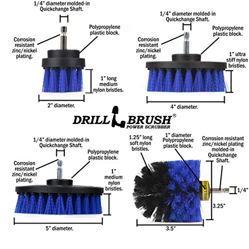 Boat Cleaning Accessories - Swimming Pool Scrub Brush - Medium Stiffness Brush Scrub Kit with Extension - Boat and Hull Cleaning Brush Set - Deck and Dock Cleaning Tools - Tank Cleaning Brush Set - color: Blue