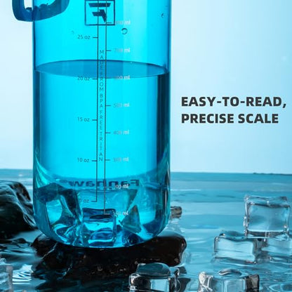 Fanhaw 32 oz Clear BPA-Free Tritan Water Bottle with Fast-Flow Spout Lid, BPA-Free & Leak-Proof Wide-Mouth Reusable Bottle for Gym, School & Office, Back to School Essentials (Classic Blue) - color: Classic Blue, style: 1 Pack