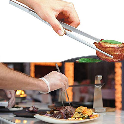 2 Pcs 12-Inch Fine Tweezer Tongs,Extra-Long Stainless Steel Tweezers Tongs