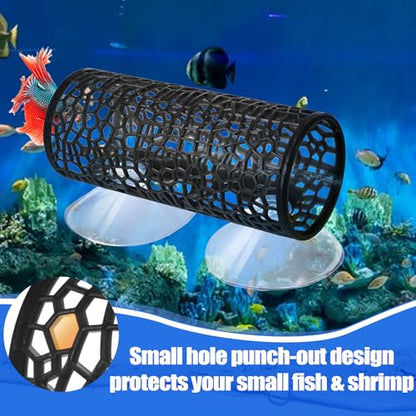 2 PCS Betta Fish Tunnel Tube, Betta Fish Toys Black Bettas Fishs Tunnel Hammock Bettas Tunnels Swim Tube, Soft Edged Bettas-Hammock Bed Bettas-Tank Accessories with Suction Cups for Crayfish Shrimps