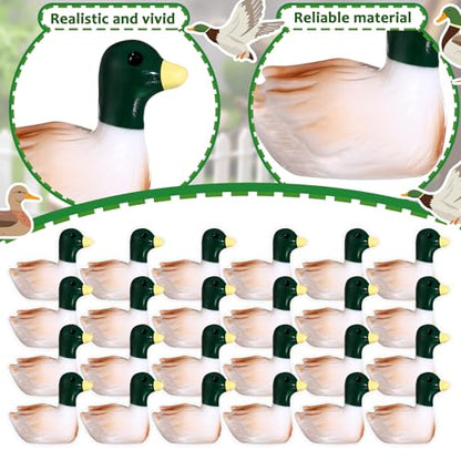 50 Pcs Mini Resin Mallard Mini Ducks Tiny Ducks Figurines Bulk for Garden Micro Landscape Doll House Aquarium Potted Ornament DIY Craft Project Bonsai Moss Terrarium (Mallard)