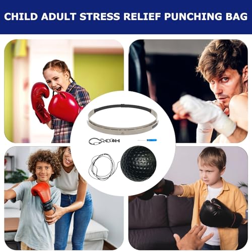 Boxing Ball with Headband Wearable Punching Speed - color: black soft ball